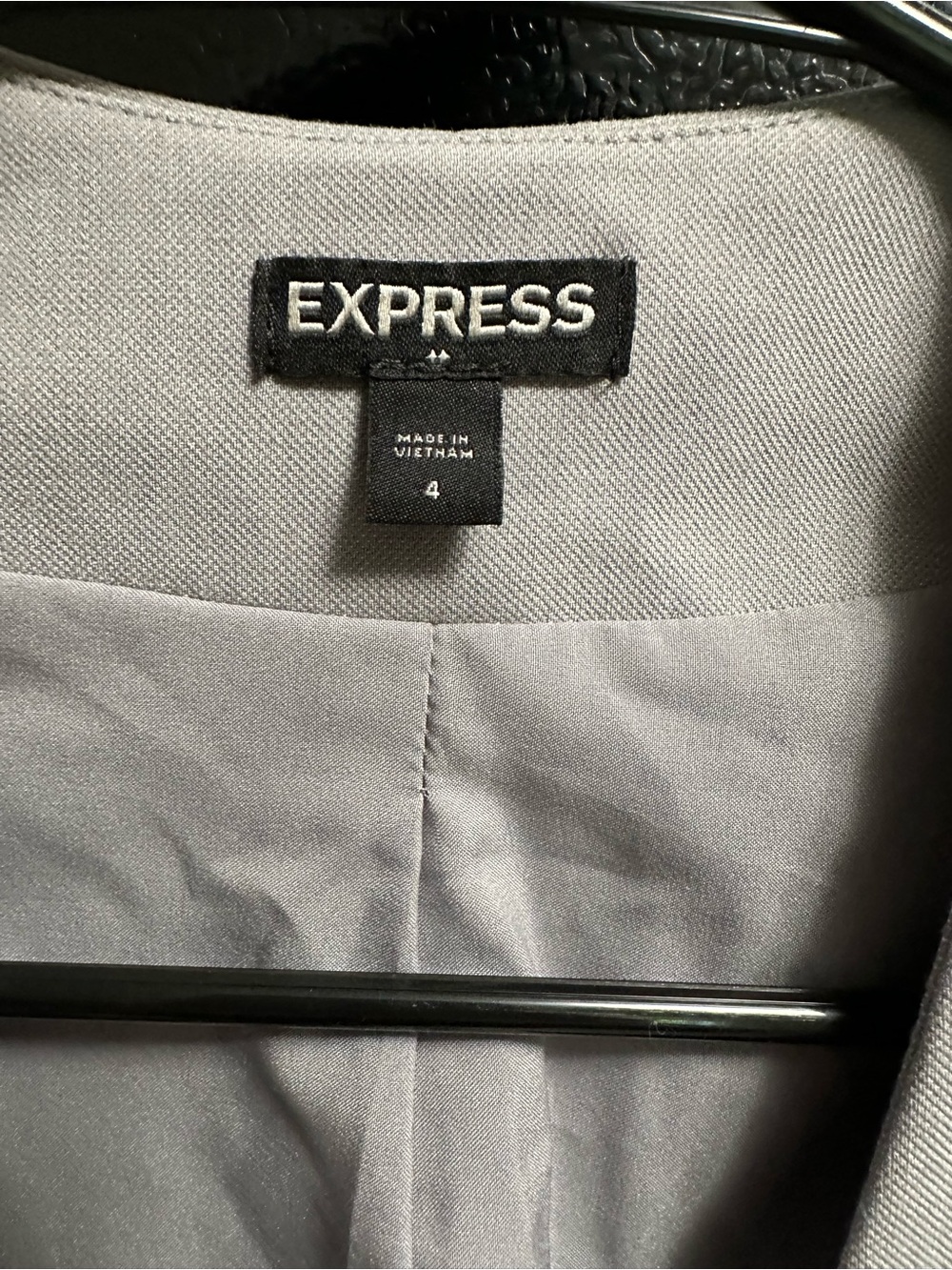 Express Light Gray Women's Tailored Zip-Pocket Blazer - Picture 5 of 6